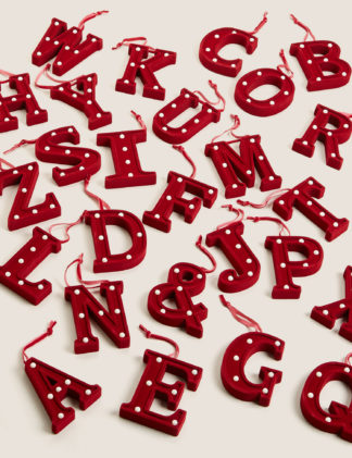 An Image of M&S Light Up Red Velvet Alphabet Decoration