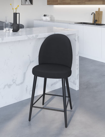 An Image of M&S Curved Back Velvet Barstool