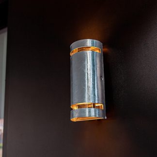An Image of Lutec Ran 2x Gu10 Wall Light - Galvanised Steel