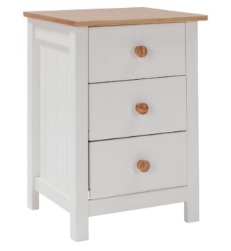 An Image of Argos Home Scandinavia 3 Drawer Bedside Table - Two Tone