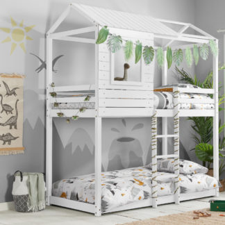 An Image of Adventure White Wooden Bunk Bed Frame - 3FT Single