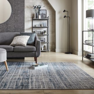 An Image of Rae Abstract Rug Blue