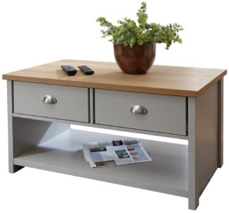 An Image of GFW Lancaster 2 Drawer Coffee Table - Grey