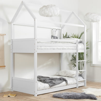 An Image of Home White Wooden Bunk Bed Frame - 3FT Single