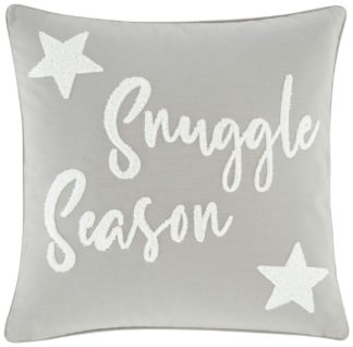 An Image of Catherine Lansfield Snuggle Season Cushion - Grey - 45x45cm