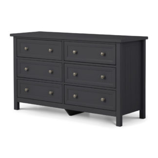 An Image of Maine Anthracite 6 Drawer Wooden Wide Chest