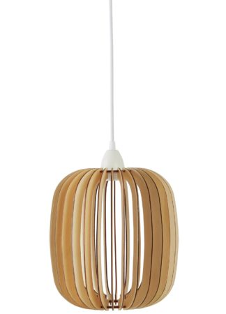 An Image of Habitat Achille Small Plywood Pendant Light - Natural