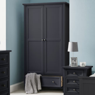 An Image of Maine Anthracite 2 Door Wooden Combination Wardrobe