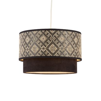 An Image of Harper Two Tier Easy-Fit Light Shade - Black