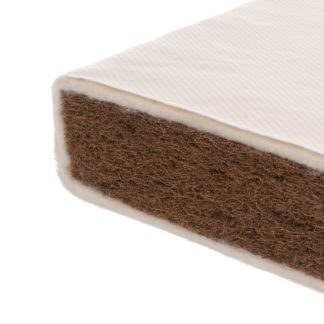 An Image of Obaby Natural Coir Wool Cot Bed Mattress White