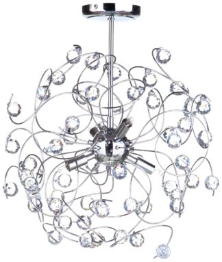 An Image of BHS Flora Multi Arm 4 Light Flush to Ceiling Light - Silver