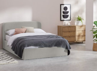 An Image of Besley Grey Fabric Ottoman Storage Bed Frame - 4ft6 Double