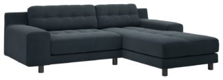 An Image of Habitat Hendricks Right Corner Velvet Chaise - Charcoal