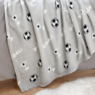 An Image of Grey Football Fleece Throw Grey