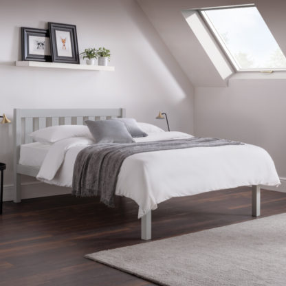 86aff1ff71b14711526f50b1aa431d44fc2c8d1d38df91d9fb6a3b24706a43df.jpg An Image of Luna Grey Wooden Bed Frame - 4FT6 Double