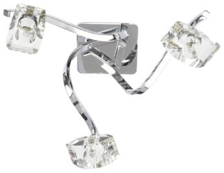An Image of BHS Scorpio Glass 3 Light LED Flush Ceiling Light - Silver