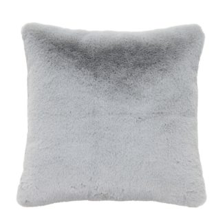 An Image of Faux Fur Rabbit Cushion - 45x45cm - Vapour
