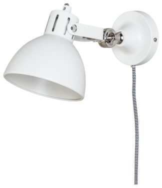An Image of BHS Abbie Adjustable Metal LED Plug in Wall Light - White