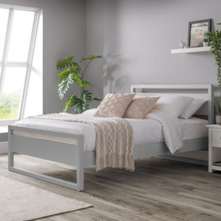 An Image of Venice Dove Grey Wooden Bed Frame - 4FT6 Double