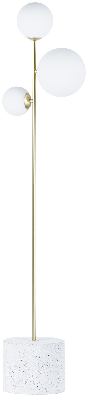 An Image of BHS Fleur 3 Light Floor Lamp - Gold