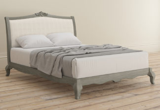 An Image of Willis & Gambier Camille Grey and White Wooden Low Foot End Bed Frame - 5FT King Size