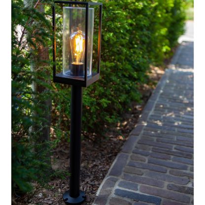 An Image of Lutec Flair E27 Bollard Light - Black