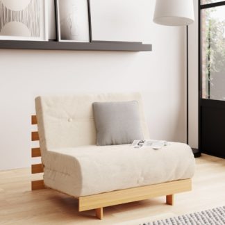 An Image of Mito Sherpa Single Futon Ivory