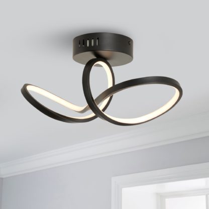 An Image of Octtava LED Semi Flush Ceiling Fitting Beige