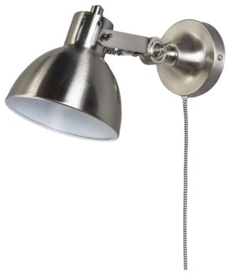 An Image of BHS Abbie Adjustable Metal LED Plug in Wall Light - Silver