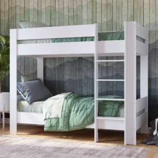 An Image of Coast White Wooden Bunk Bed Frame - 3ft Single