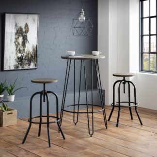 An Image of Dalston Dining Table with 2 Spitfire Stools Mocha