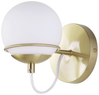 An Image of BHS Gustav Glass Round Wall Lamp - Gold