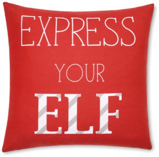 An Image of Catherine Lansfield Express Your Elf Cushion - Red - 45x45cm