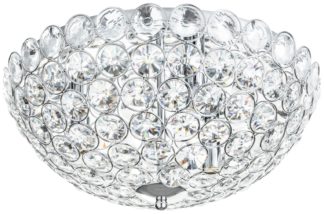An Image of BHS Carrie Flush Glass 3 Light Ceiling Light - Silver