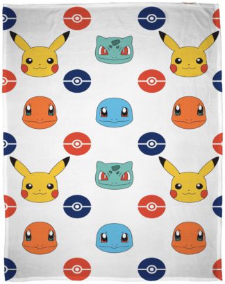 An Image of Pokémon Badge Kids Fleece Throw - Multicoloured - 150X100cm