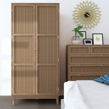 An Image of Alexander 2 Door Wardrobe Wood (Brown)