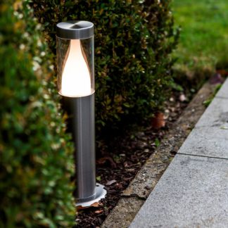 An Image of Lutec Virgo LED Bollard Light - Stainless Steel