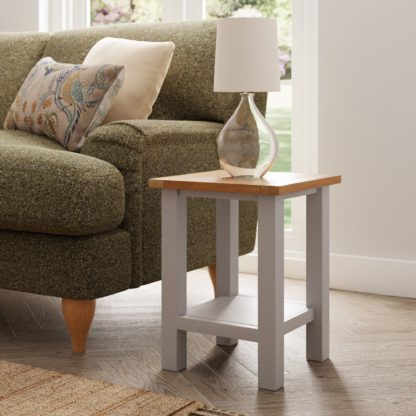An Image of Bromley Lamp Table Grey Grey