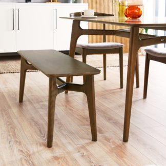 An Image of Elements Alva Dining Bench Walnut Stained Walnut (Brown)