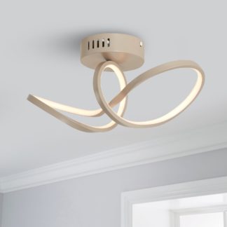 An Image of Octtava LED Semi Flush Ceiling Fitting Beige