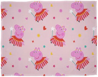 An Image of Peppa Pig Kids Fleece Throw - Pink & Red - 150X100cm