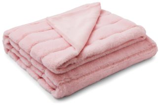 An Image of Sassy B Branded Fur Throw - Pink - 170x130cm