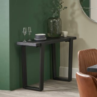 An Image of Pacific Mashu Console Table, Black Mango Wood Black