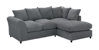 An Image of Argos Home Harry Right Corner Fabric Sofa - Charcoal