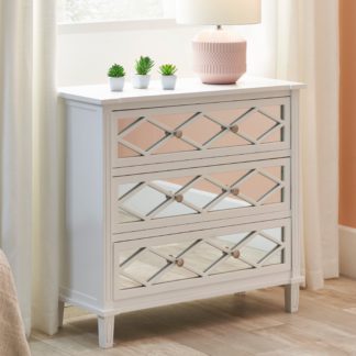 An Image of Pacific Puglia 3 Drawer Chest, Painted Pine White