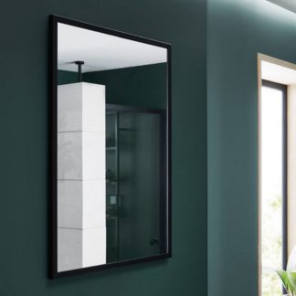 An Image of Bathstore Noir 800mm Rectangular Mirror
