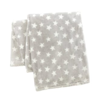 An Image of Habitat Kids Star Fleece Throw - Grey - 100x150cm