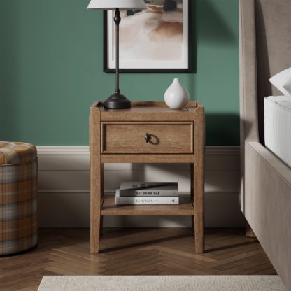 An Image of Portland 1 Drawer Bedside Natural