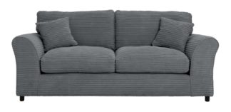 An Image of Argos Home Harry 3 Seater Fabric Sofa - Charcoal