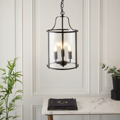 An Image of Chester 3 Light Pendant - Black